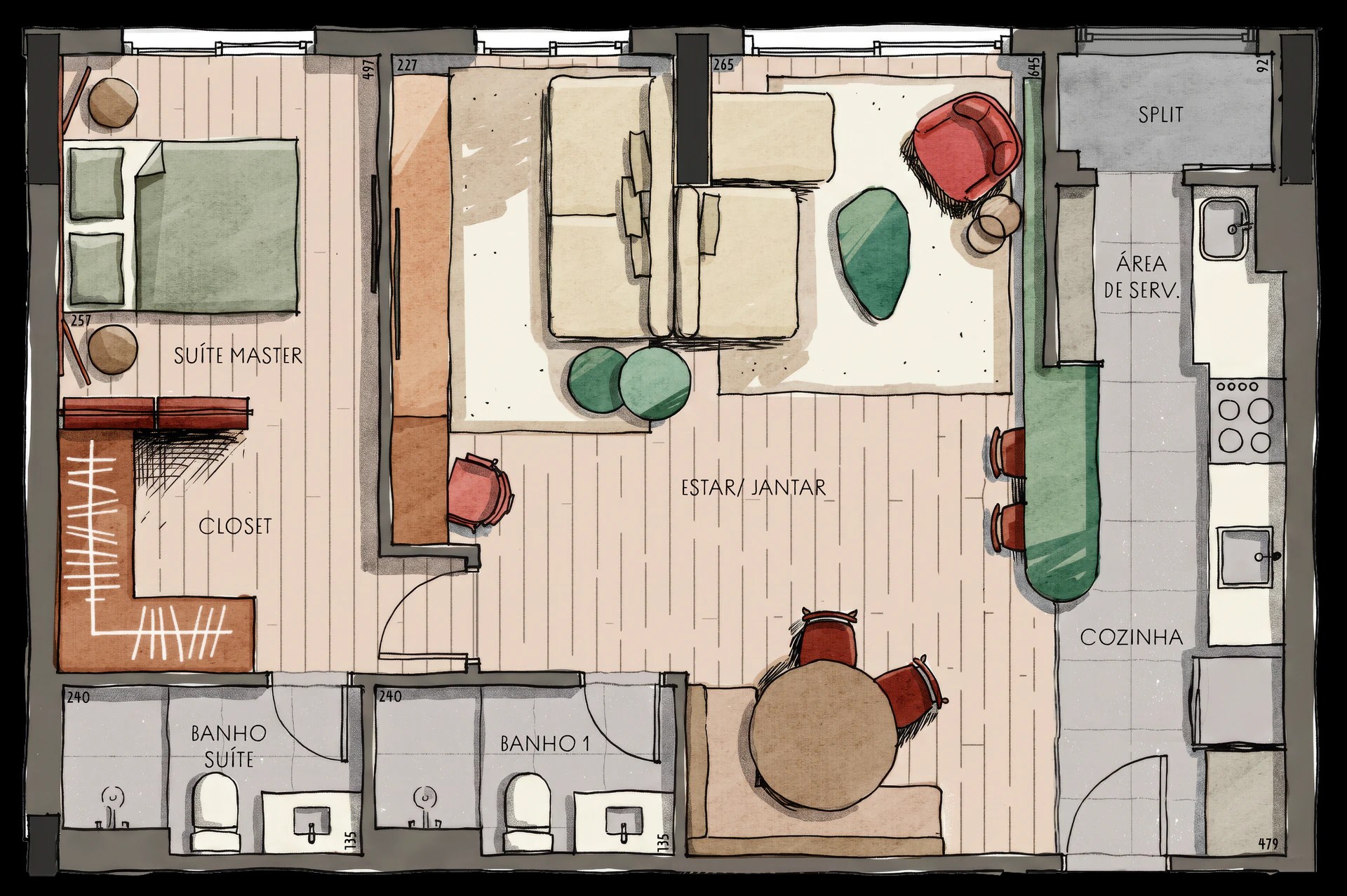 Apartamentos de 68m²