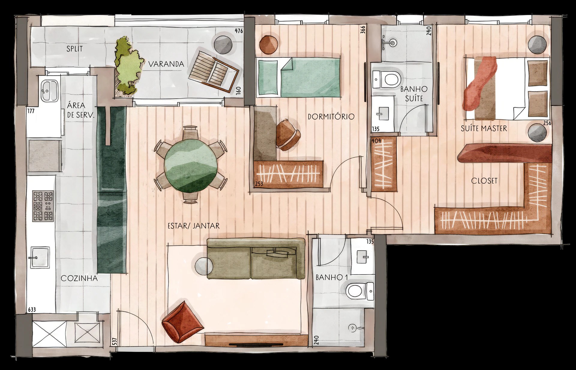 Apartamentos de 80m²