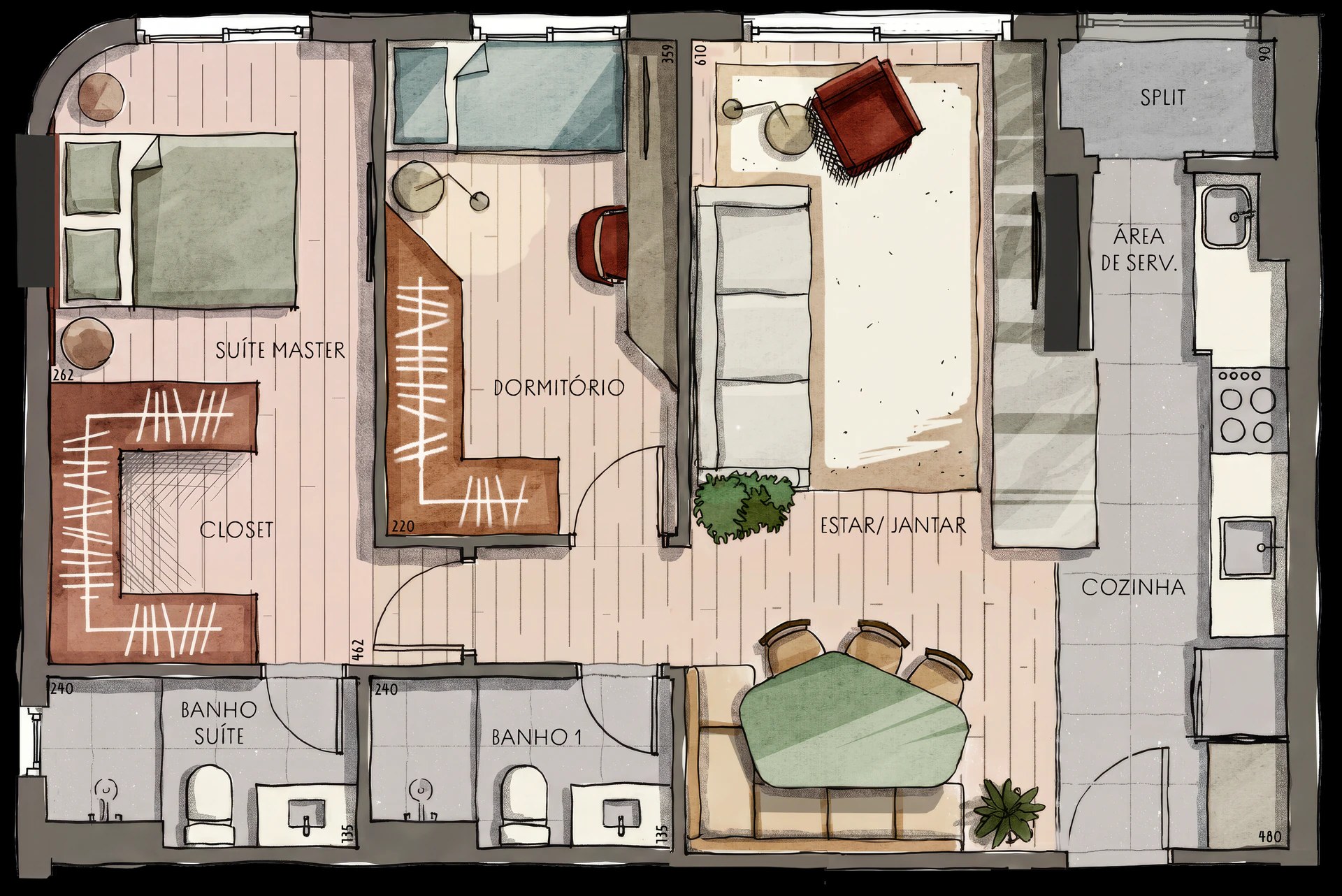 Apartamentos de 65m²